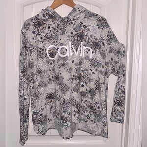 Hooded Calvin Klein Performance Long Sleeve Floral Shirt